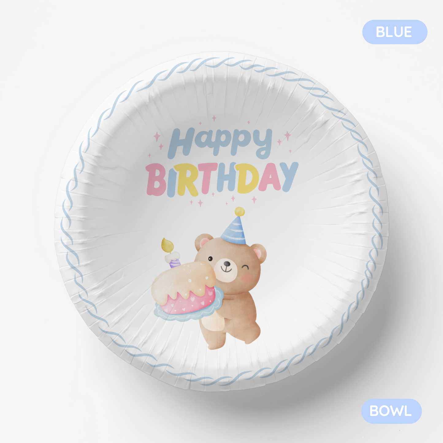 Teddy Bear's Happy Birthday Party Paper Plates (DIGITAL DOWNLOAD)