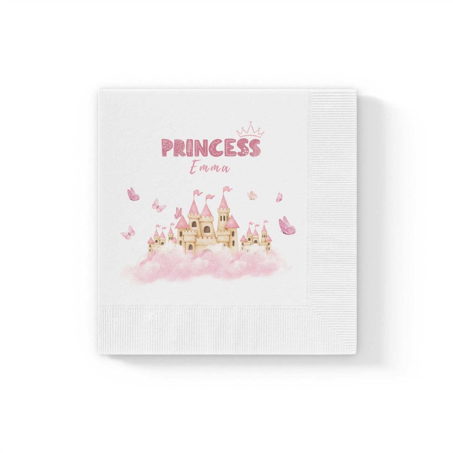 Pink Princess Castle Coined Paper Napkins