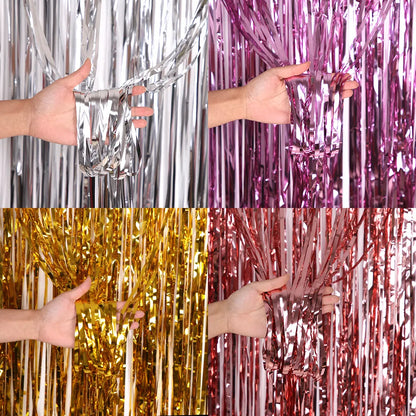 Glitter Glossy Fringe Tinsel Foil Curtain