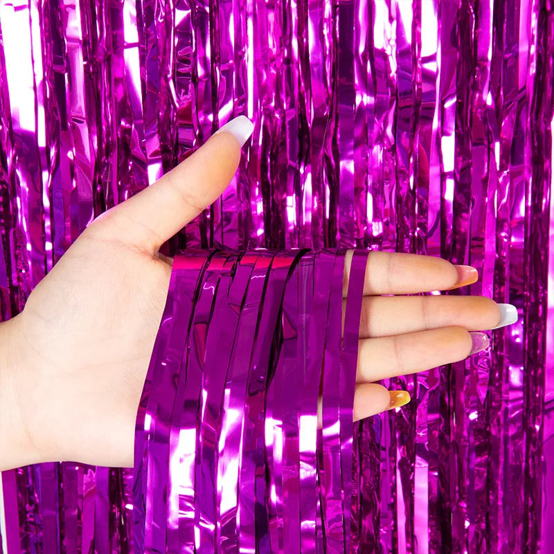 Glitter Glossy Fringe Tinsel Foil Curtain