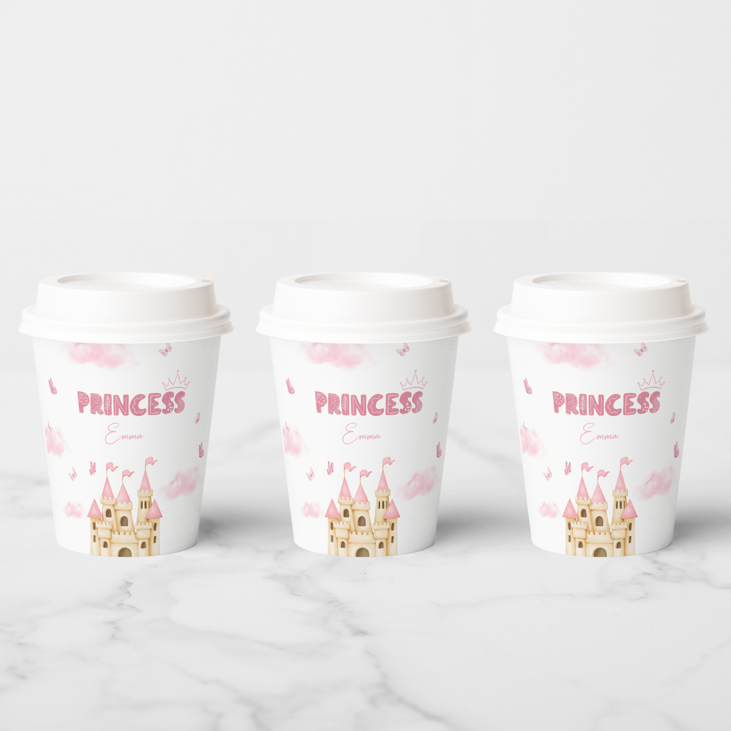 Pink Princess Castle Butterfly Cup design (DIGITAL DOWNLOAD)