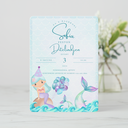 Turquoise Mermaid Ftese Ditelindjeje | SHKARKIM DIXHITAL